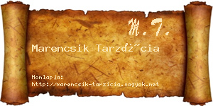 Marencsik Tarzícia névjegykártya